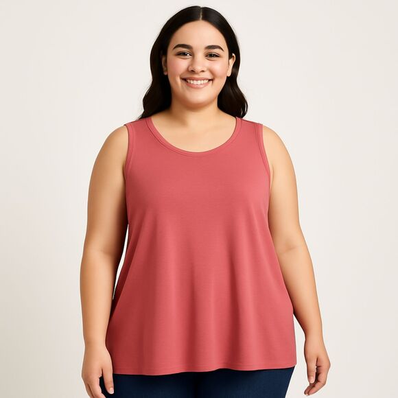 Eileen Fisher Sleeveless Tunic Tank Top – Chili Rose | Size XL - Picture 1 of 9